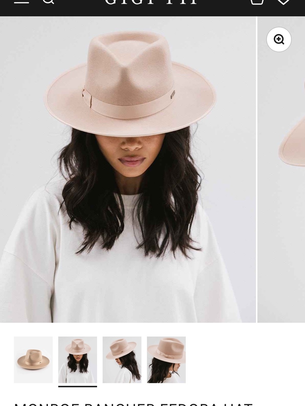 GIGI PIP Monroe Rancher Fedora Hat - Blush